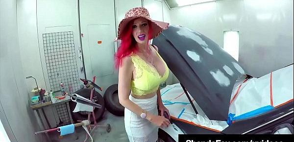  Creampied Cougar Shanda Fay Fucked In Auto Shop!